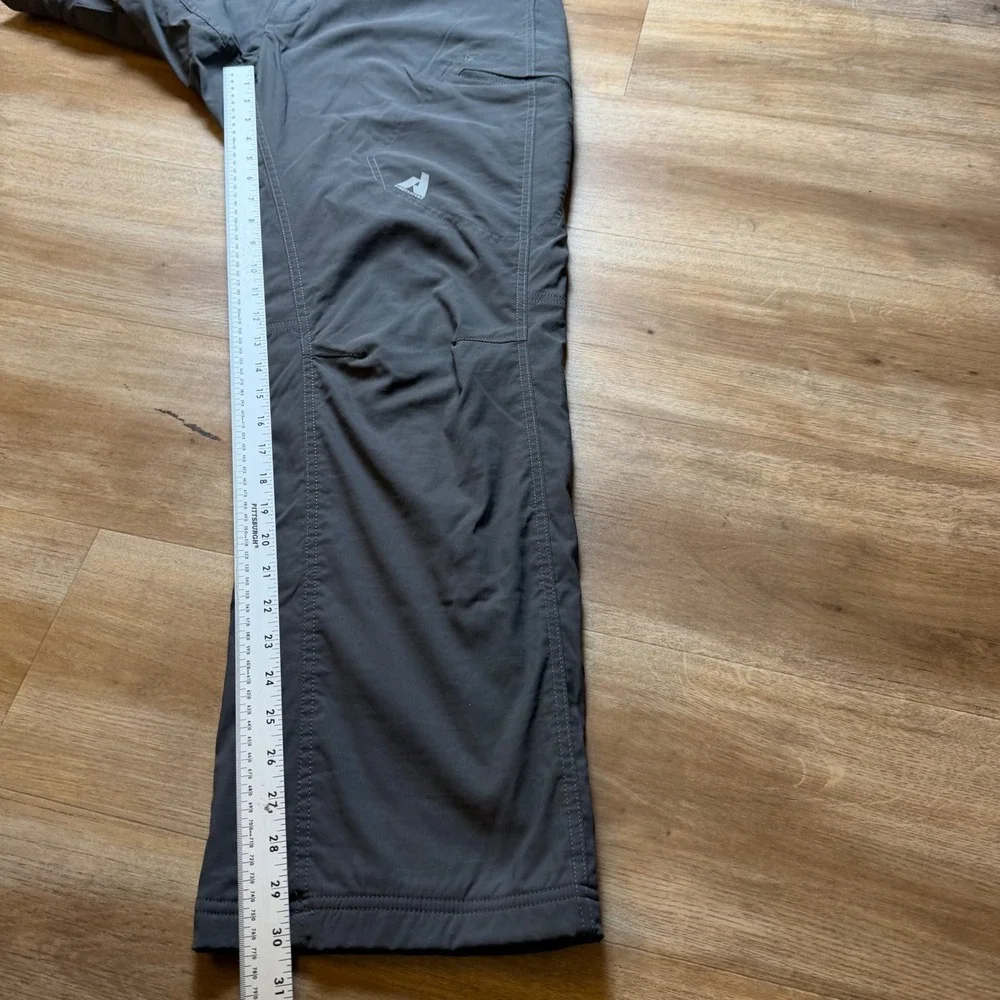 Eddie Bauer First Ascent Pants Mens 40x32 Gray Fleece Lined Cargo Hiking Outdoor